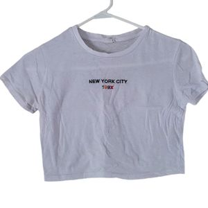 Garage babydoll crop top New York City 199X white small